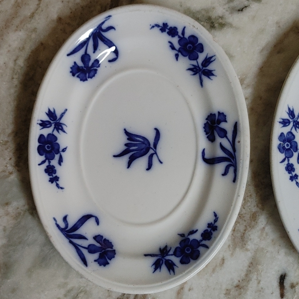 160 Year Old (1866 dated) Flow Blue Minton Oval Dishes - Picture 2 of 16